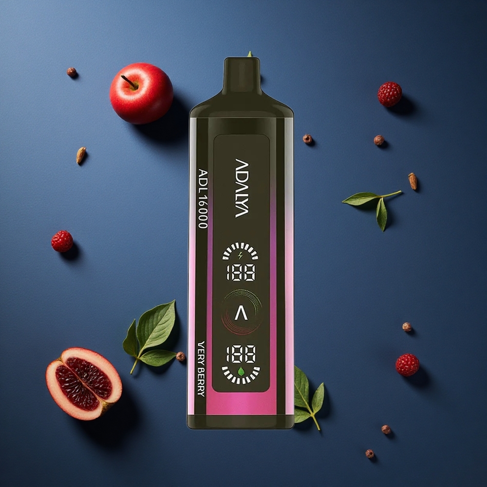 Adalya ADL 16000 PRO Πολύ Μούρο Αναλώσιμο Vape με Ψηφιακή Οθόνη και Smart Mesh Coil