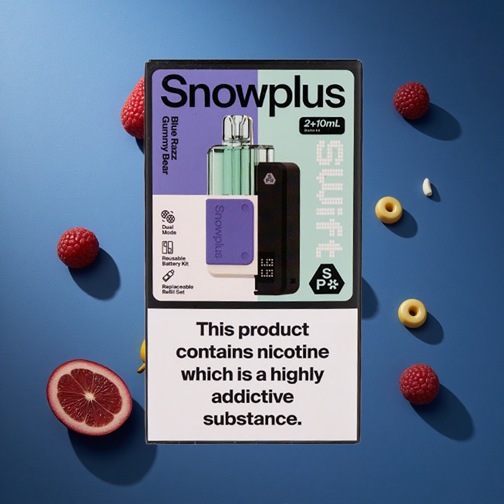 Snowplus Swift 5000 Puffs Προκατεσκευασμένο Pod Kit Μπλε Ραζ Γκόμι Αρκούδα (1000 mAh, 2+10 ml)