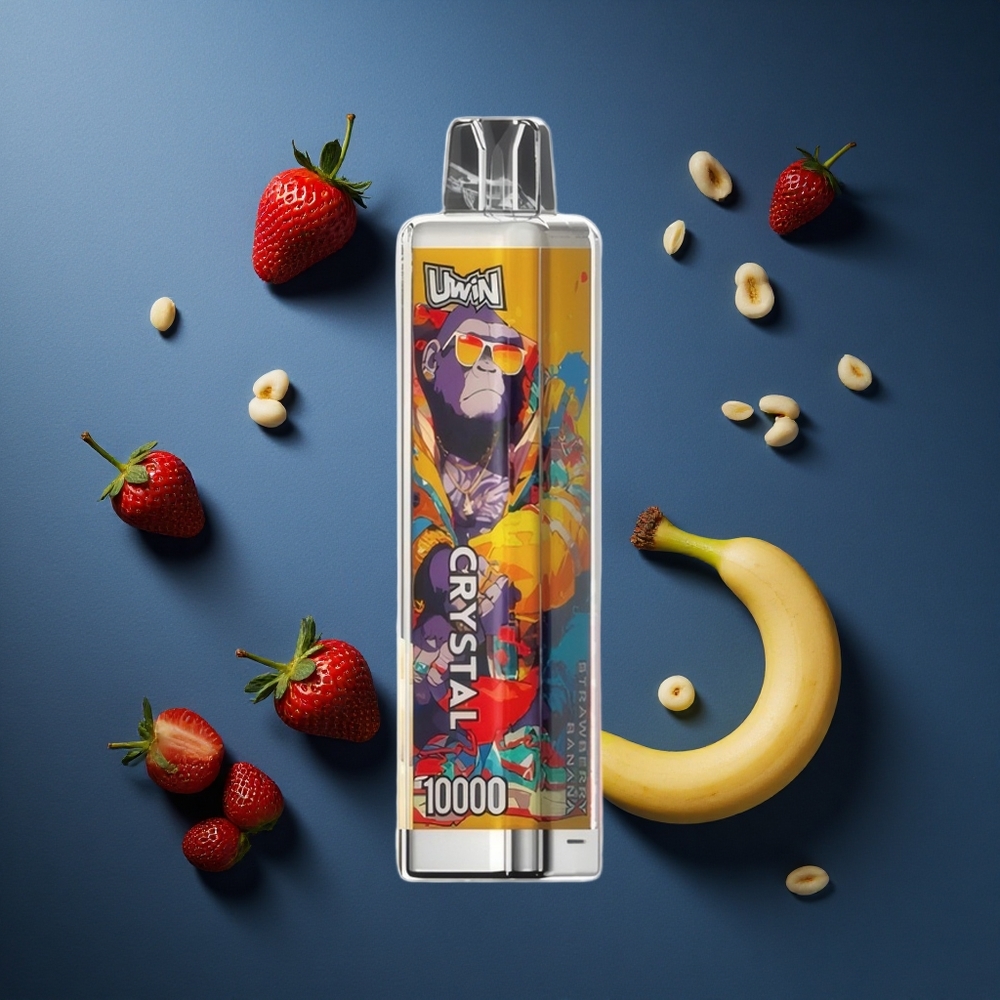 Uwin Crystal 10000 Puffs Φράουλα Μπανάνα 18ml 0.8 Ohm