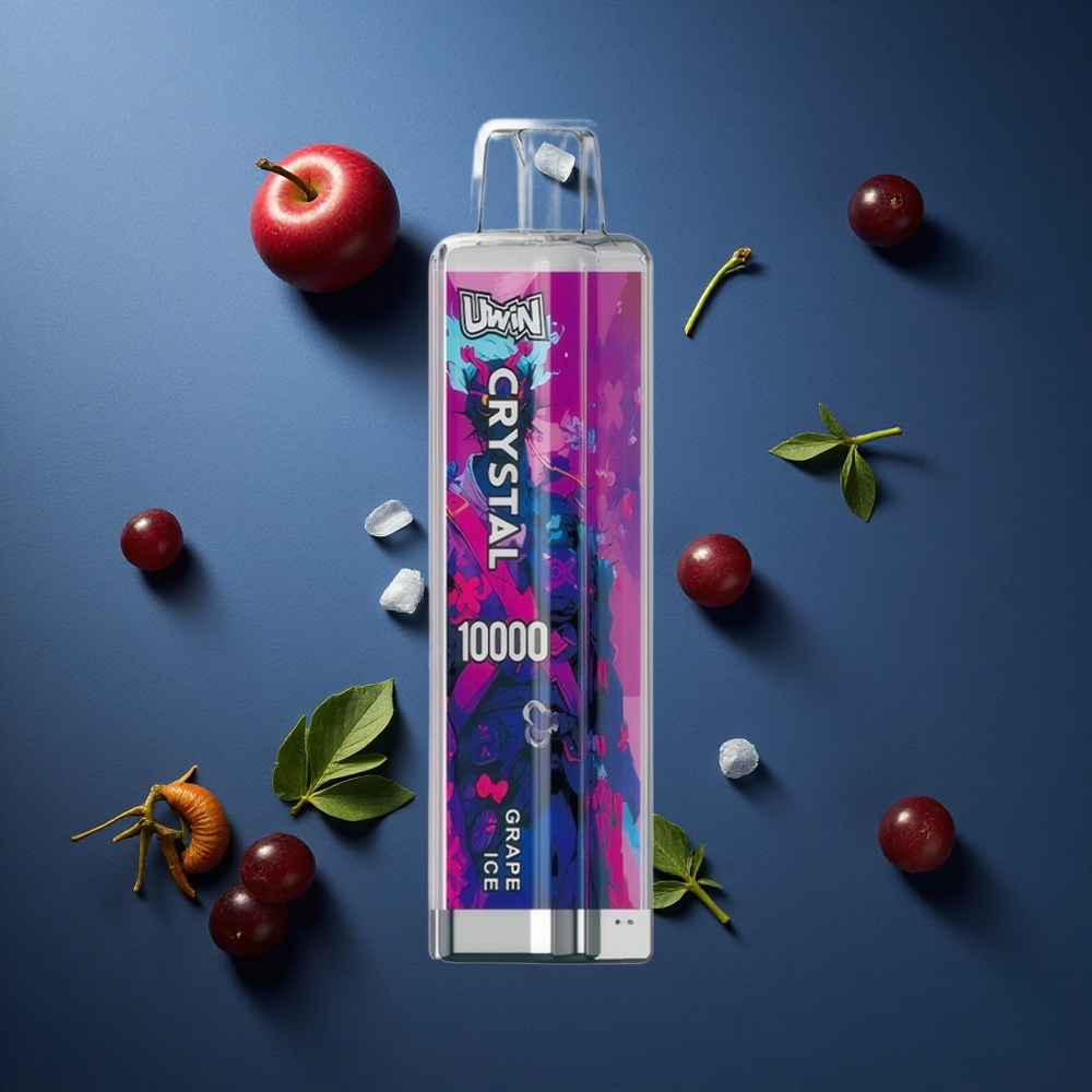Uwin Crystal 10000 Puffs Κρύσταλλος με RGB φώτα Γλυκόπικρο Πάγο Σταφυλιού