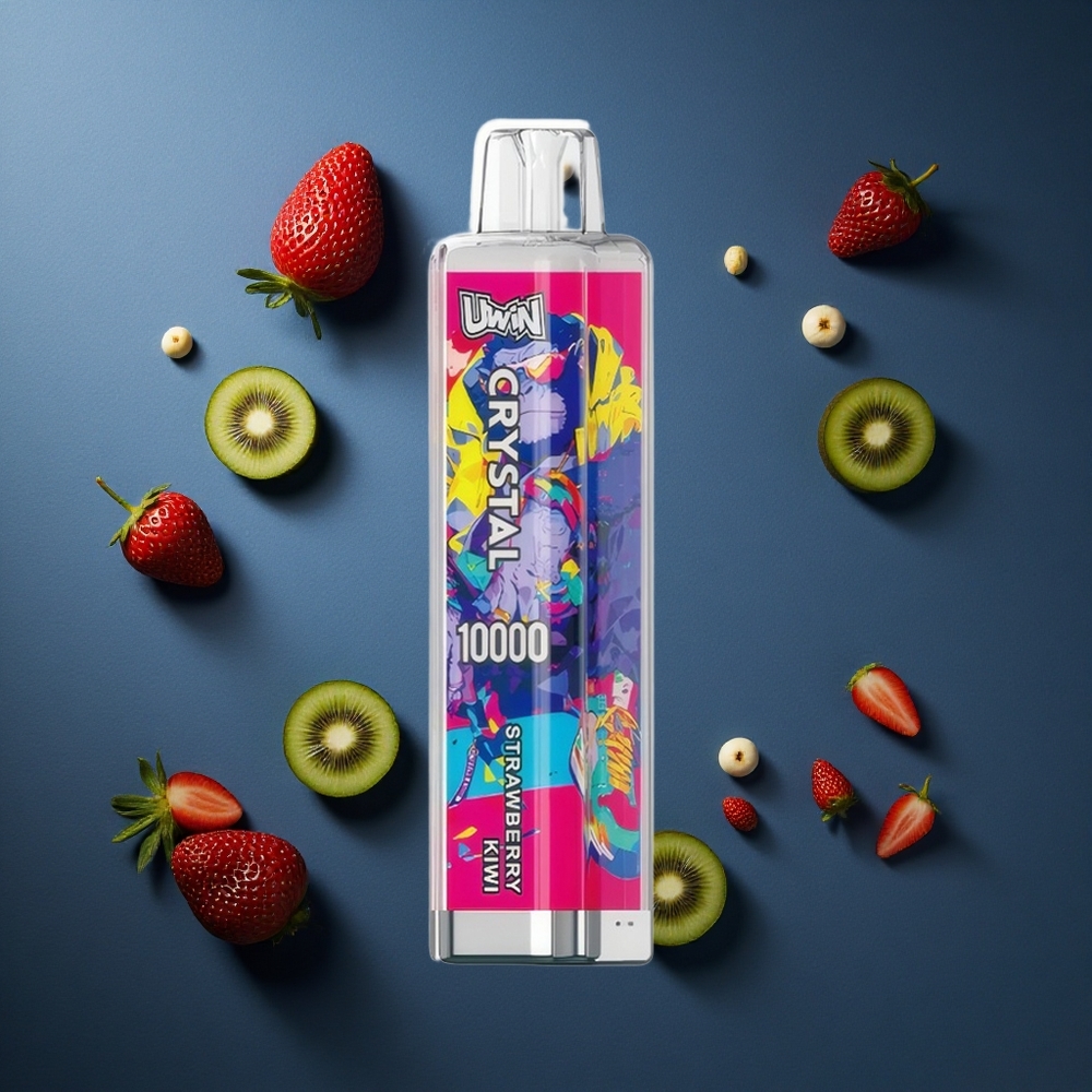 Uwin Crystal 10000 Puffs Φράουλα Ακτινίδιο RGB