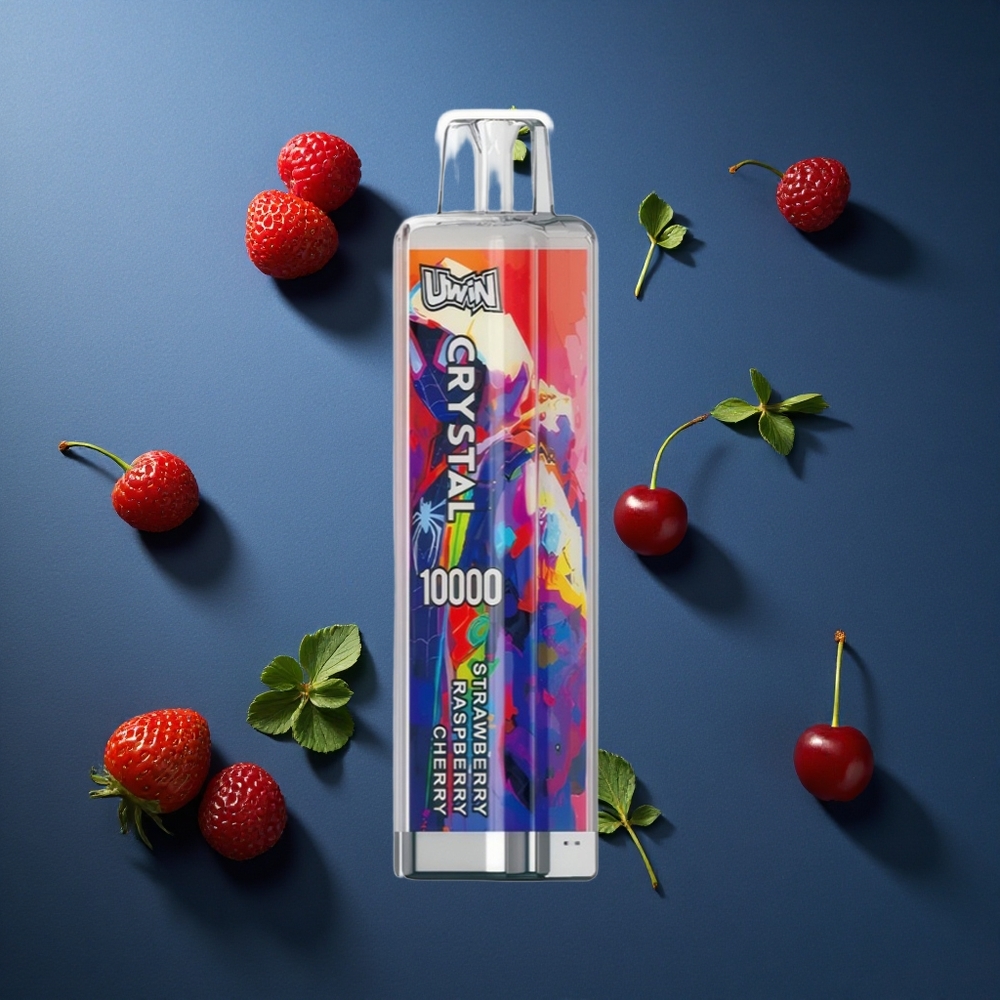 Uwin Crystal 10000 Ατμοί Φράουλα Βατόμουρο Κεράσι με RGB φώτα και 18ml υγρό