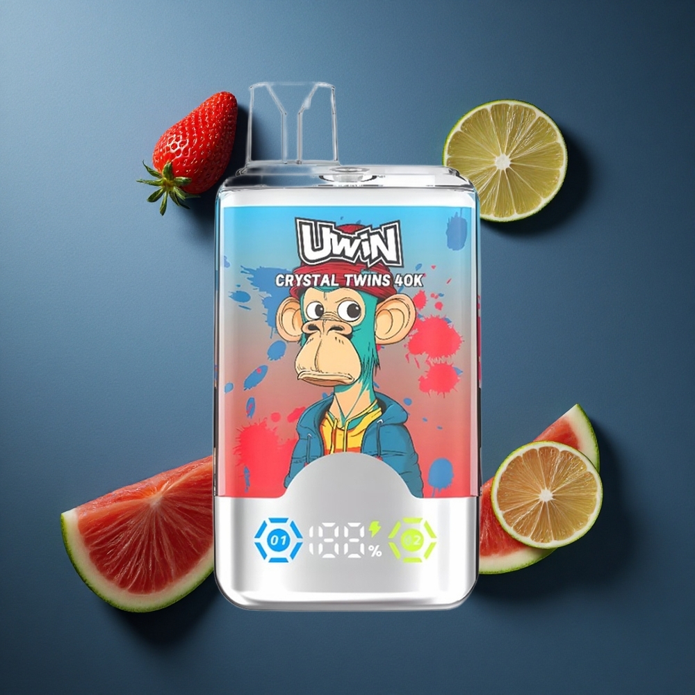 Uwin Crystal Twins 40000 Puffs Φράουλα Καρπούζι Λεμόνι Λάιμ 32ml 850mAh