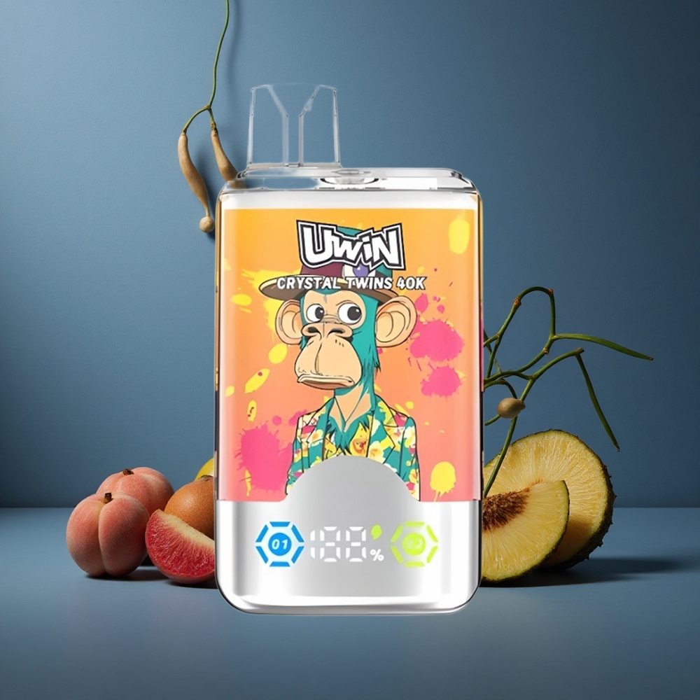 Uwin Crystal Twins 40000 Puffs Διπλή Γεύση 32ml Ρόδος Μάγκο Ανανάς Red Bull