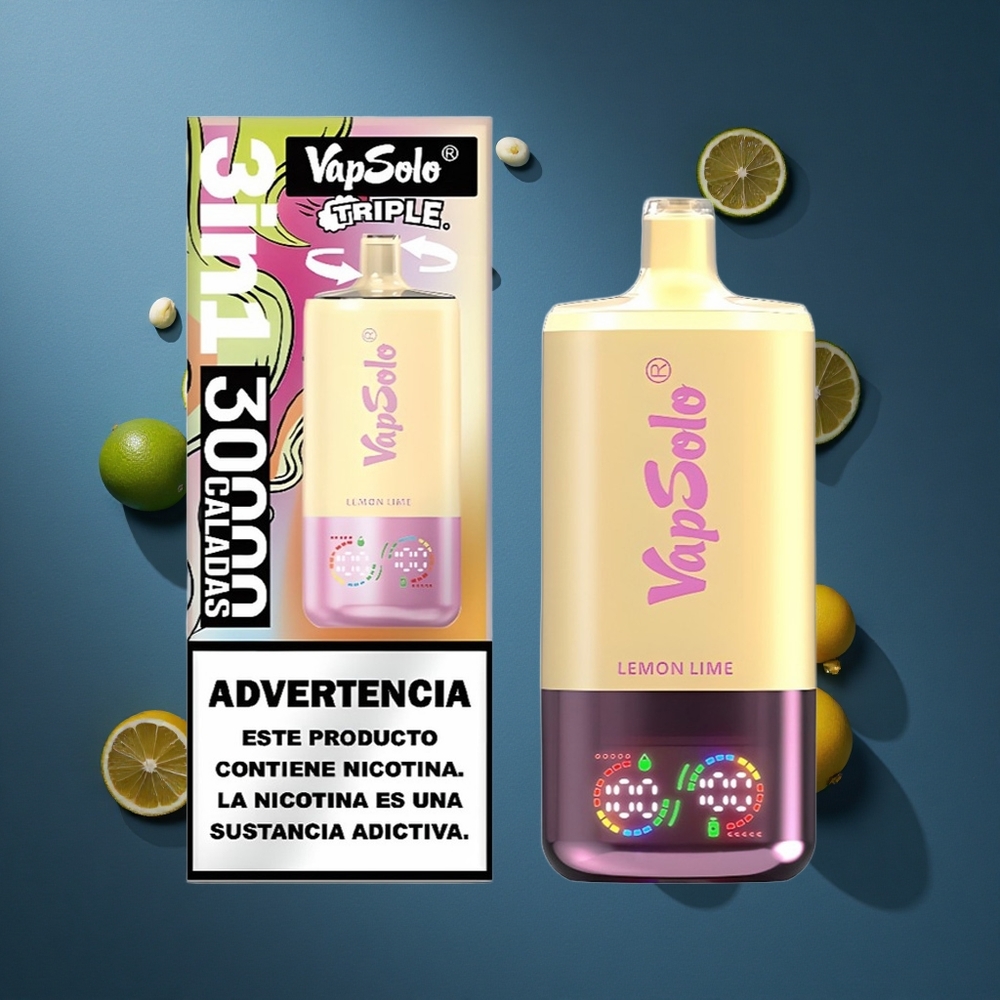 VapSolo Triple 30000 Puffs Λήμεις Λεμονιού-Λαϊμάς40ml 20/50 mg/ml Νικοτίνη