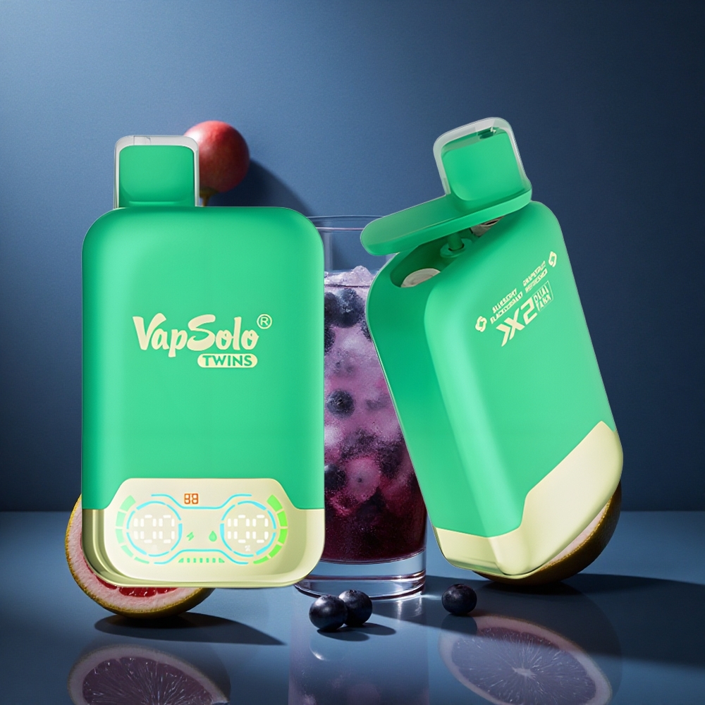 Vapsolo Twins 20000 αναπνοές 40ml μύλος μπλε μούρο & γκρέιπφρουτ αναζωογόνηση