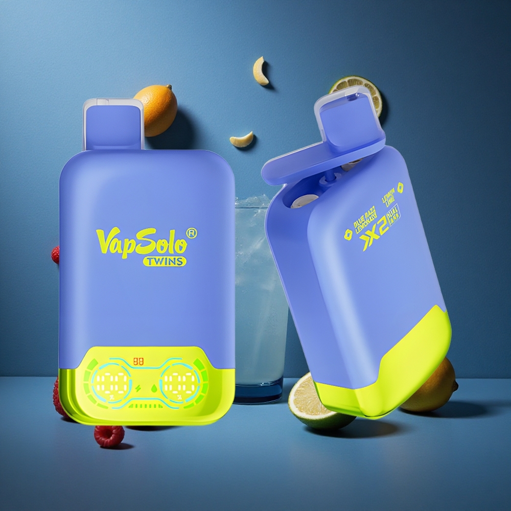 Vapsolo Twins 20000 Puffs Διπλό Λεμόνι & Γαλάζιο Ρασμπέρι με 40 ml Υγρό και Type-C