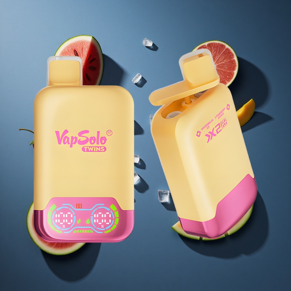 Vapsolo Twins 20000 Puffs Διπλό 40ml Καρπούζι Πάγος & Φράουλα Μάνγκο