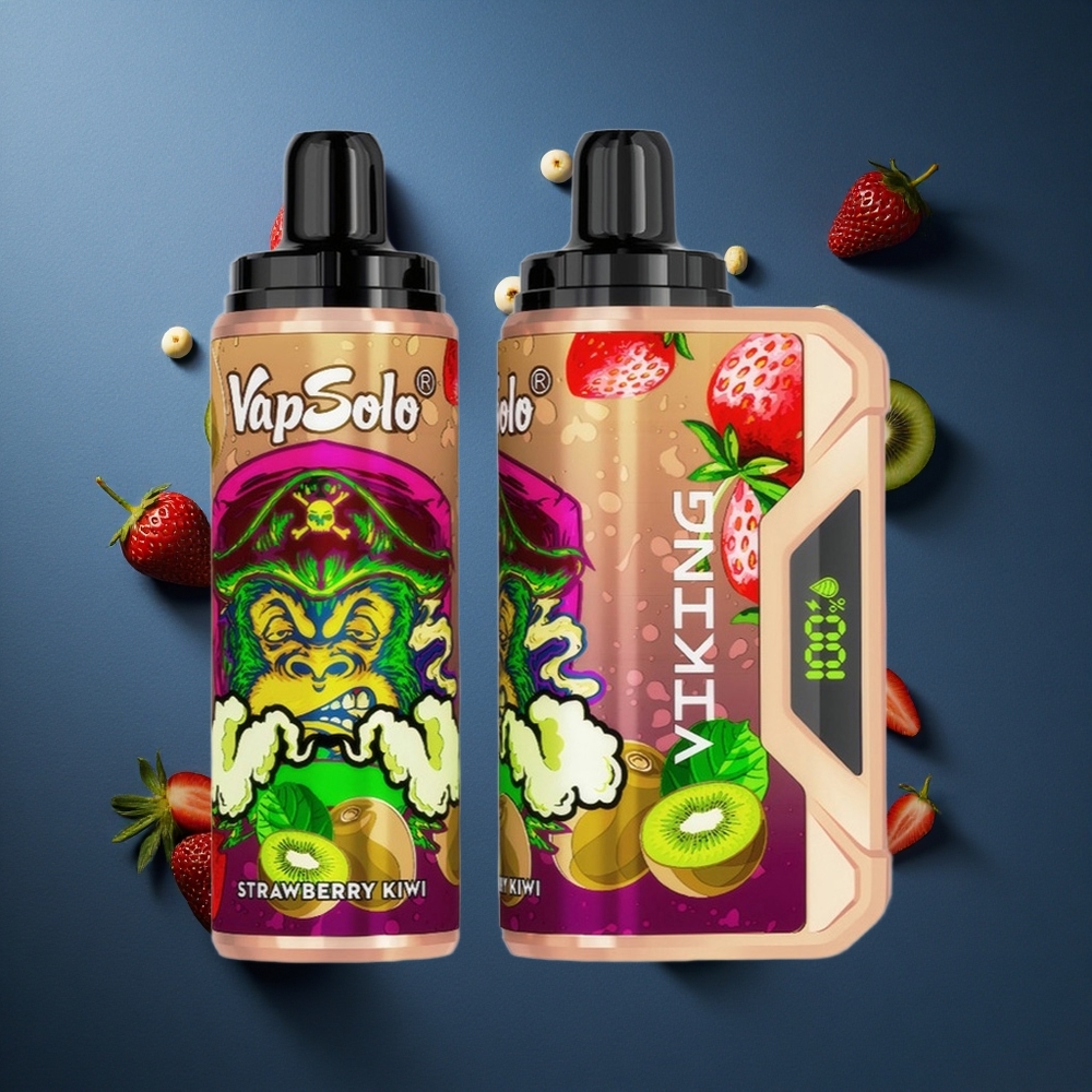 VapSolo VIKING 12000 Puffs Ανάδοχος Ατμιστήρας Φράουλα Κίβι 22ml 20/50 mg/ml Νικοτίνη