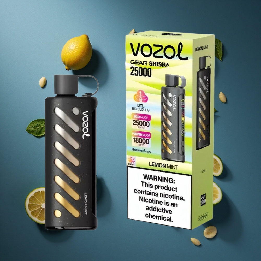 VOZOL Gear Shisha 25000 Puffs Λεμόνι Μίντα Dual Mesh Dual Modes