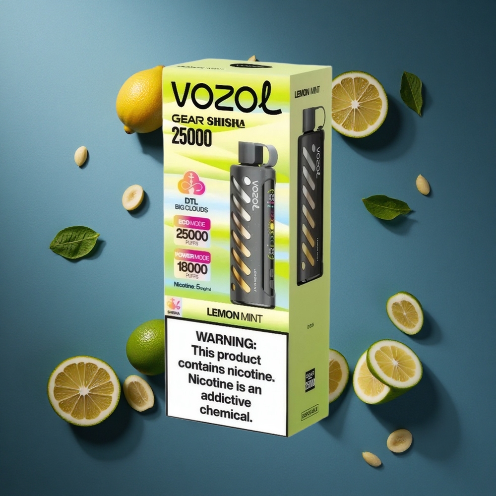 VOZOL Gear Shisha 25000 Puffs Λεμόνι Μίντα Dual Mesh Dual Modes