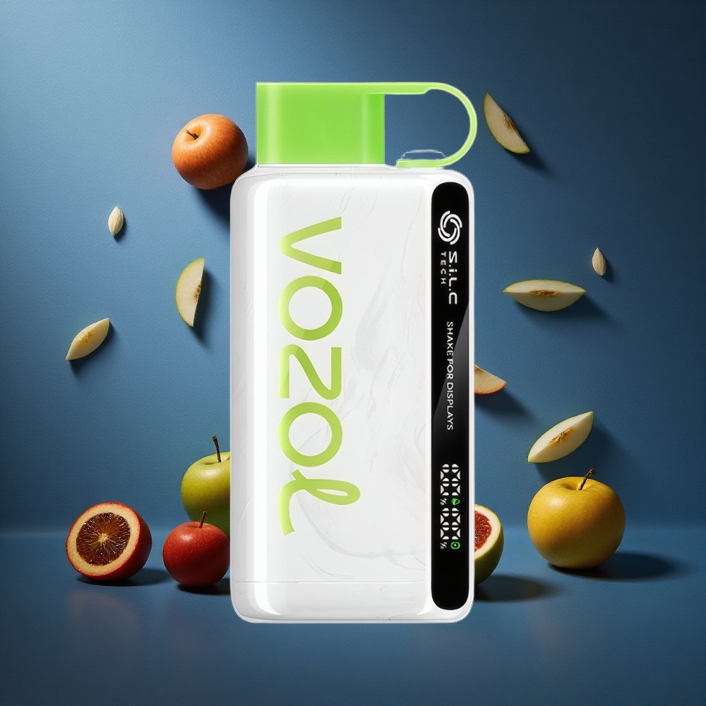 VOZOL STAR 9000/12000 Απορριπτέο Vape Ξινή Μήλο Πάγος με S.i.L.C TECH & 650mAh