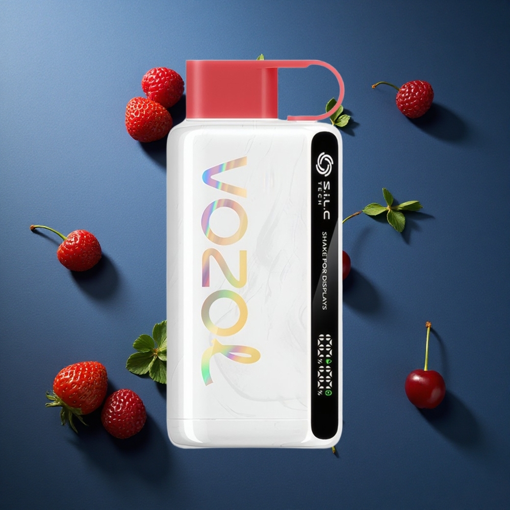 VOZOL STAR 9000/12000 Απορριπτόμενη Vape Φράουλα Βατόμουρο Κεράσι με S.i.L.C TECH και 9000/12000 Puffs